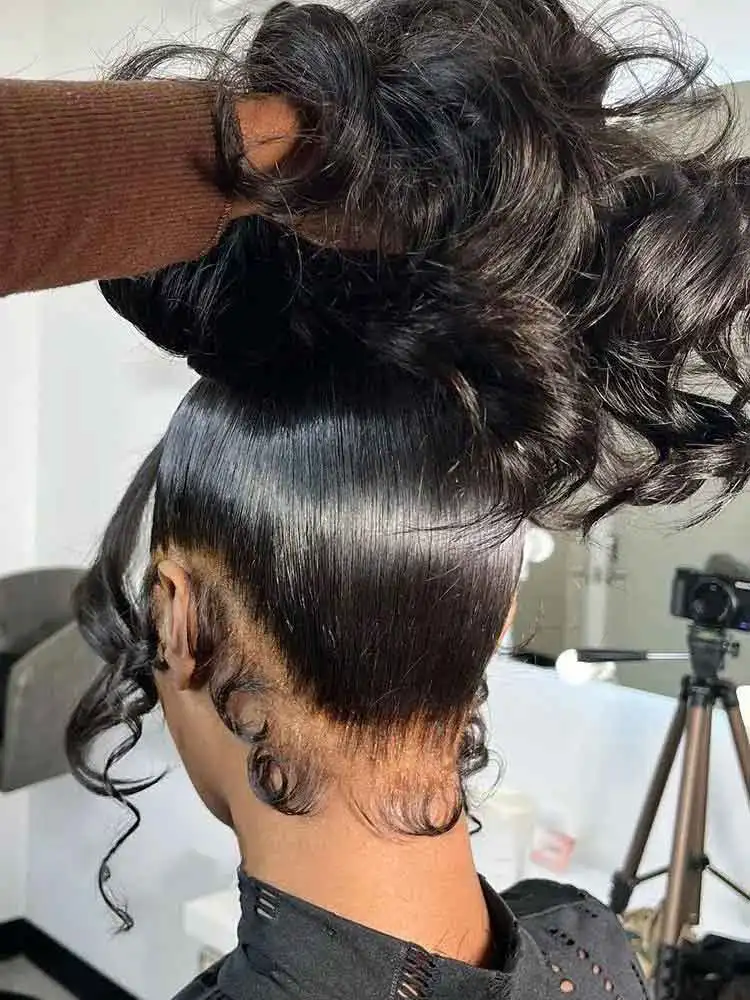 Парик женский прозрачный из натуральных волос 30-34 дюйма 13 х4