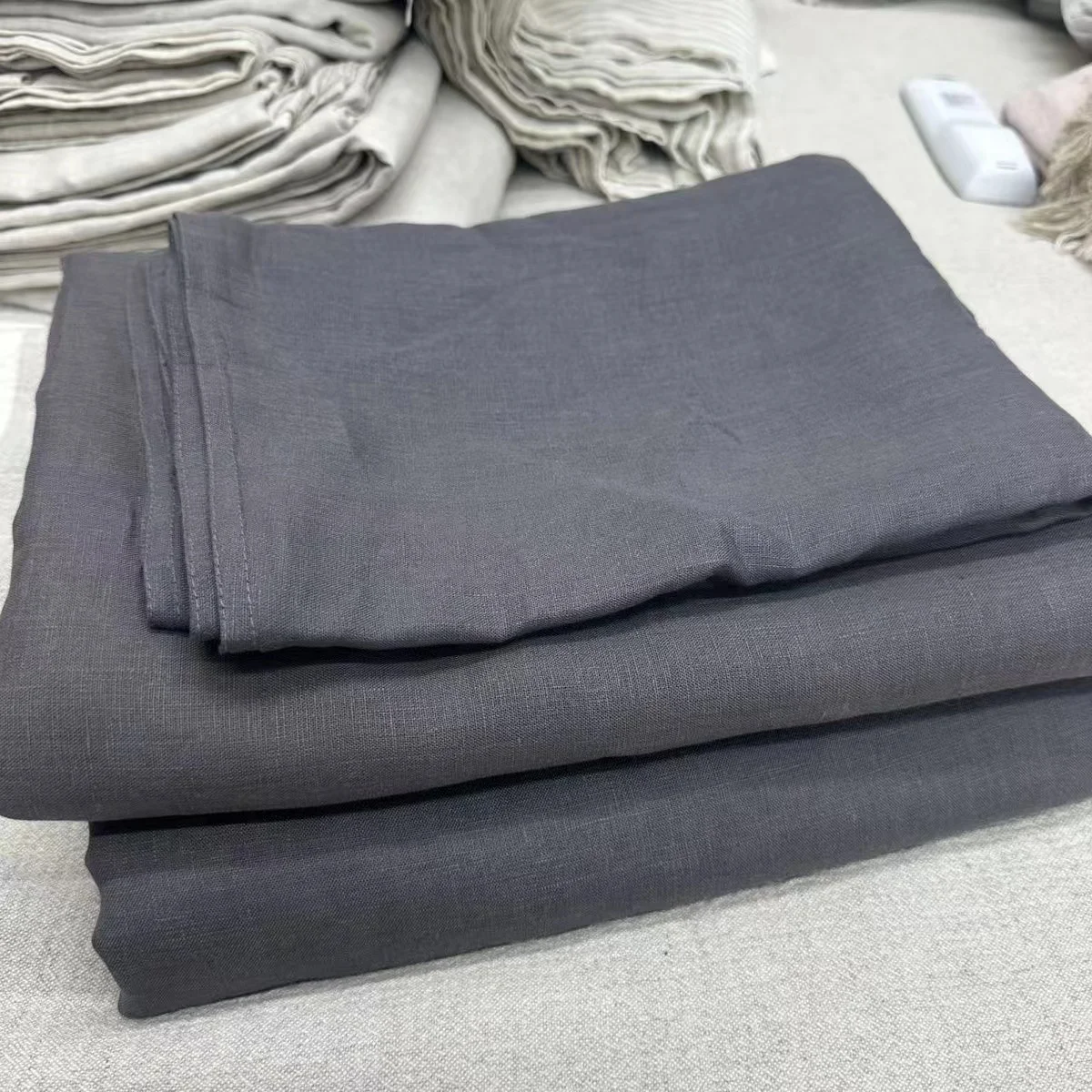 Комплект постельного белья из 100% льна с пододеяльником на молнии и наволочкой