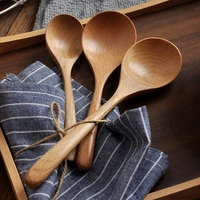 3 sizes japanese wooden ramen spoon soup ladle long handle rice porridge spoons home childrens tableware new kitchen utensils