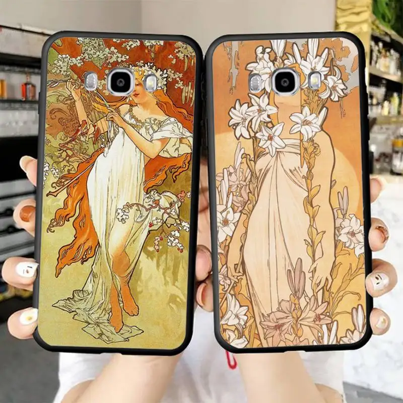 

Alphonse Mucha Phone Case for Samsung J 2 3 4 5 6 7 8 prime plus 2018 2017 2016 core