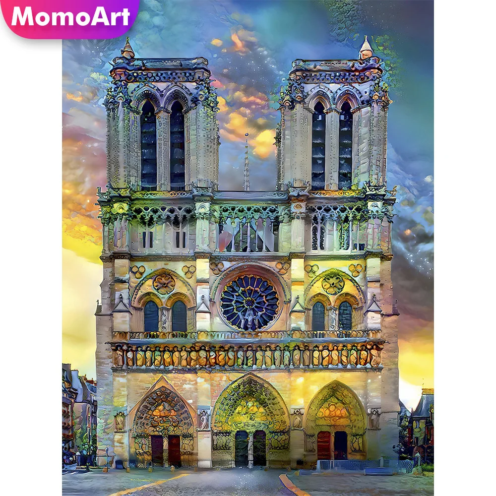 MomoArt – Kits de peinture de château  broderie de diamants  mosaïque de maison  paysage  point de