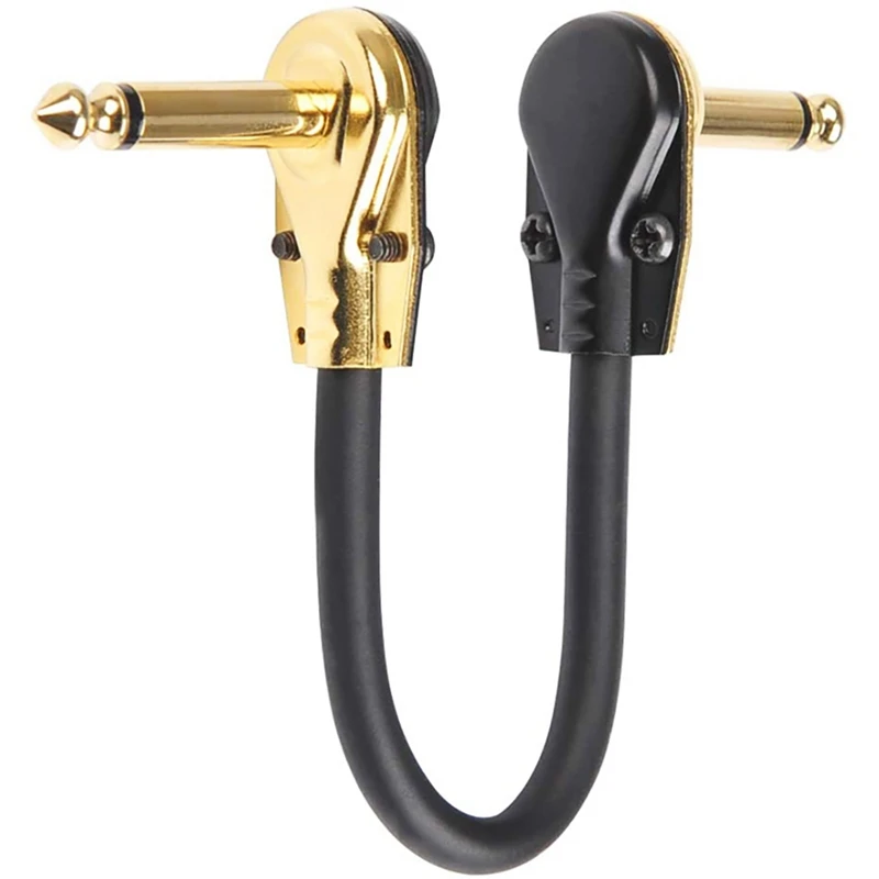 

Guitar Patch Cable Effect Pedal Patch Cords 1/4-Inch Right Angle Low Profile Pancake Design For Effect Pedals 3 Pack