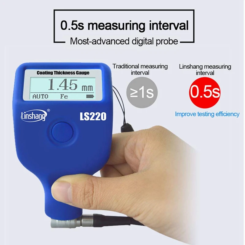 Linshang LS220 Car Paint Meter LCD Screen For 2000Um Ferrous Non-Ferrous Dry Film
