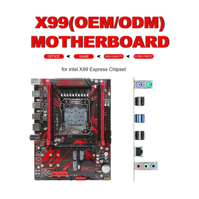 Фото Материнская плата x99 LGA2011-3 с поддержкой DDR4 ECC RAM, память 64 Гб xeon E5 CPU Gigabit wifi интерфейс NVME M.2 Материнские платы для ПК №5