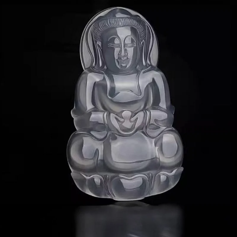 Женское ожерелье с подвеской из халцедона и стекла