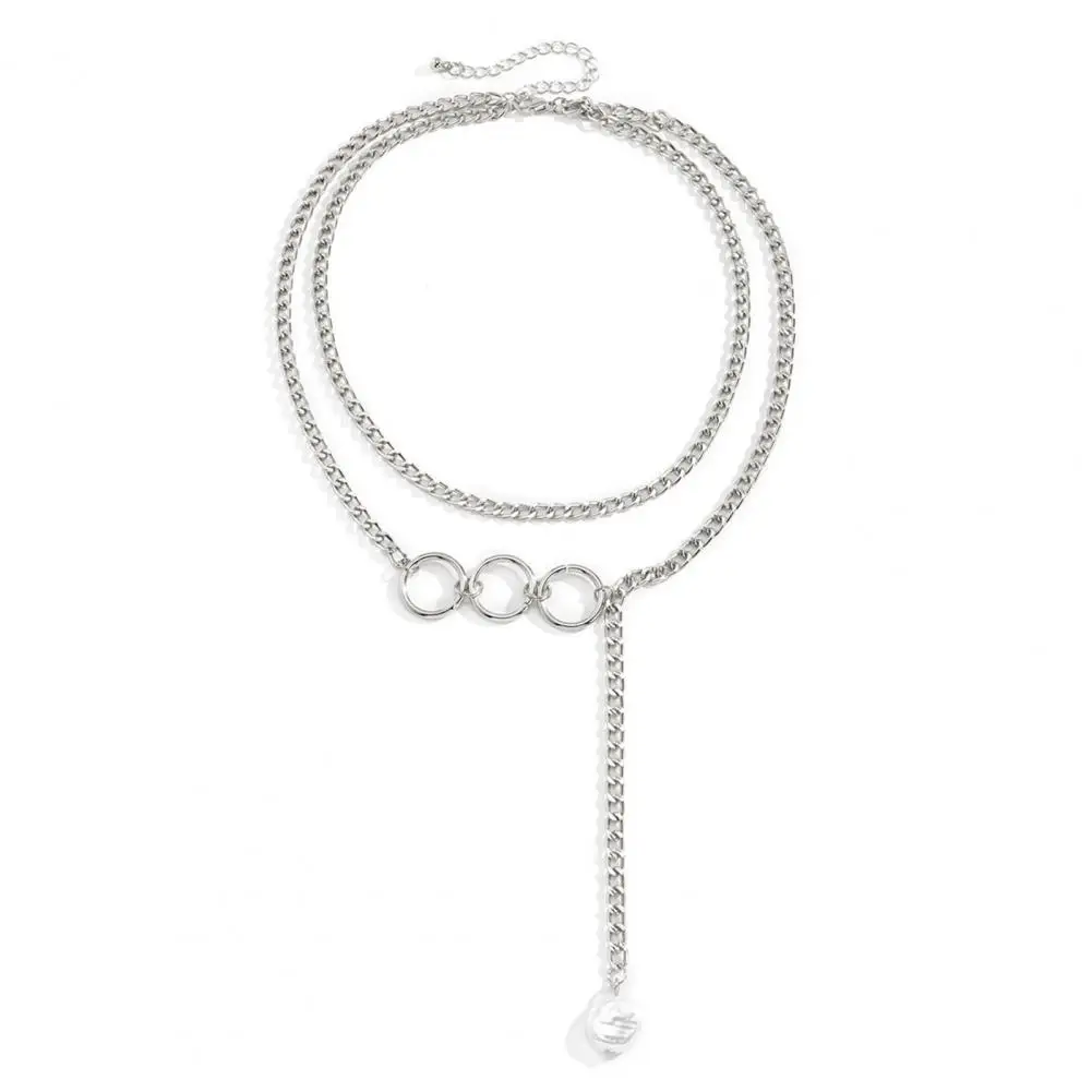 

Charming Fashion Two Layers Three Circle Pendant Necklace Alloy Necklace Trendy for Girl