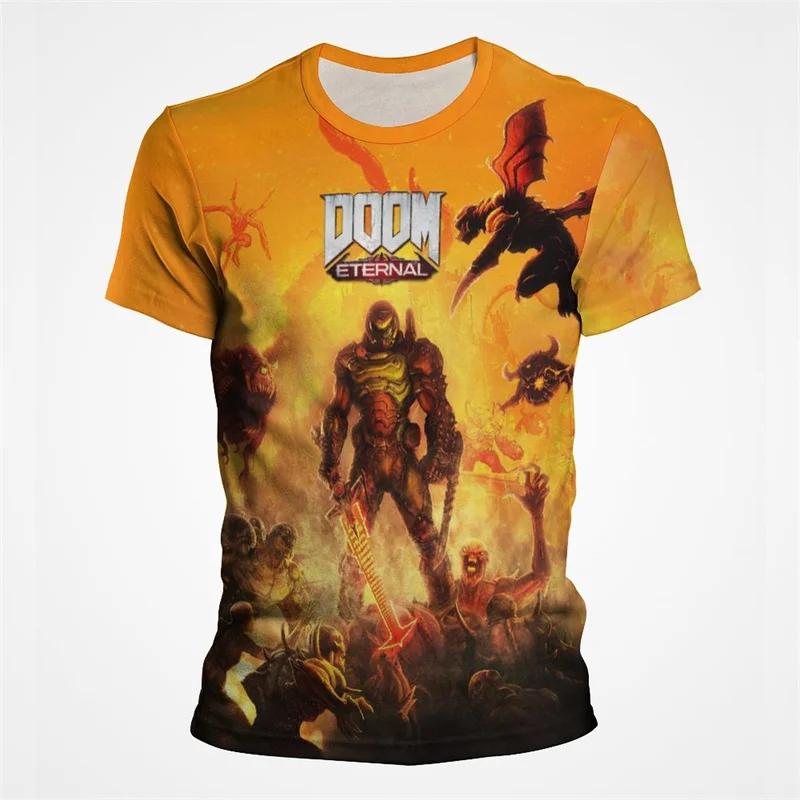 

Doom Eternal 3D Print T Shirt For Men Summer Oversize Loose Daily Clothes For Male Fashion Punk Style Man Tees Shirt Sportswear