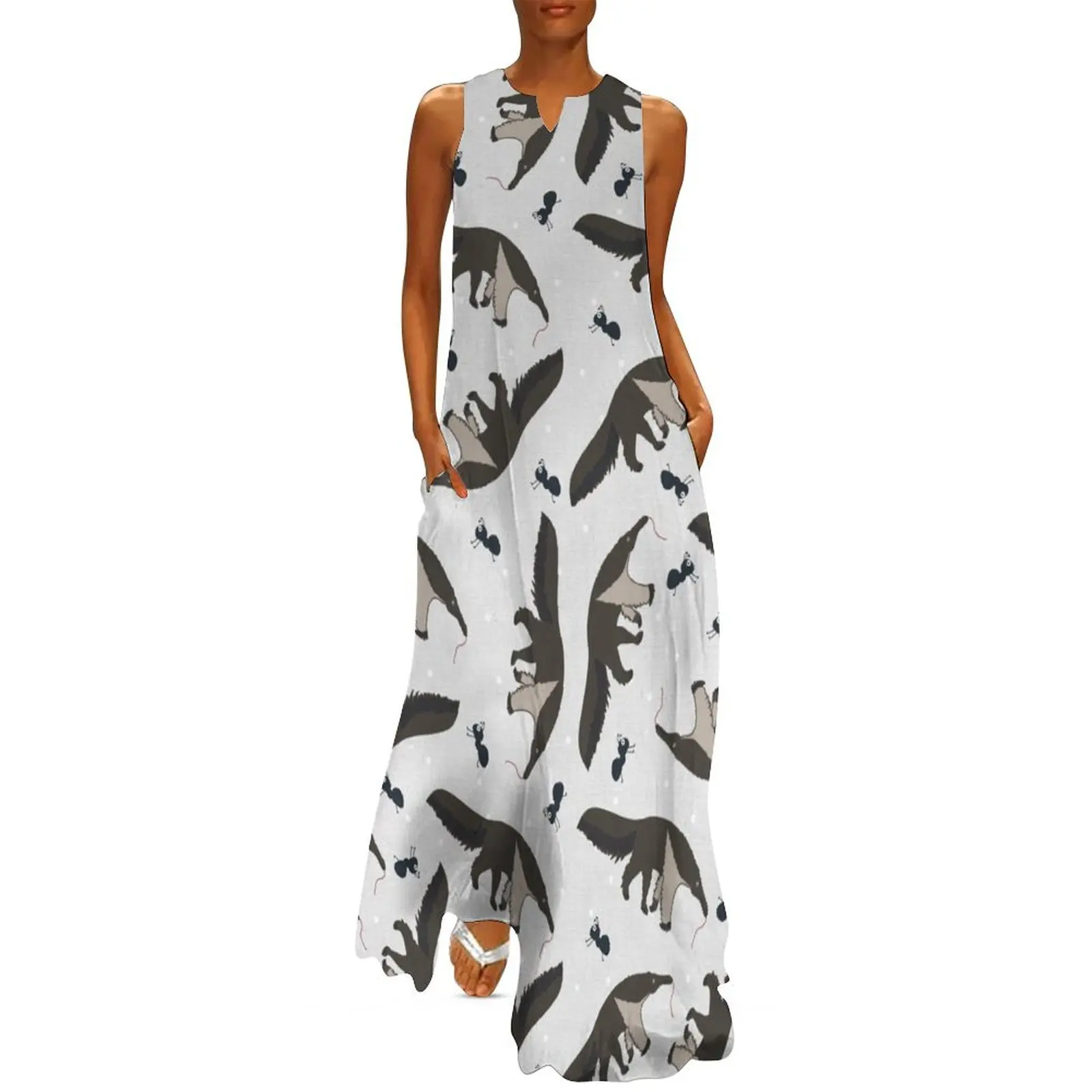 Длинное платье Giant Anteaters and Ants All over Pattern женское летнее роскошные вечерние платья