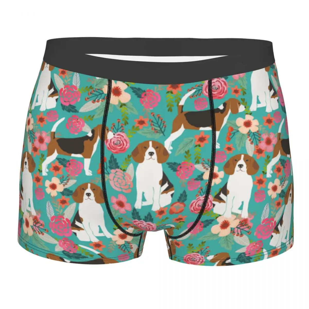 

Man Beagle Florals Dog Boxer Briefs Shorts Panties Breathable Underwear Animal Homme Hot S-XXL Underpants