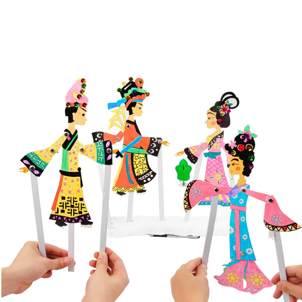 

Puppet Chinese Shadow Toy Kids Hand Paper Theater Puppets Traditional Toys Puppetry Craft Diy Play Performance Prop Show Kit Rod