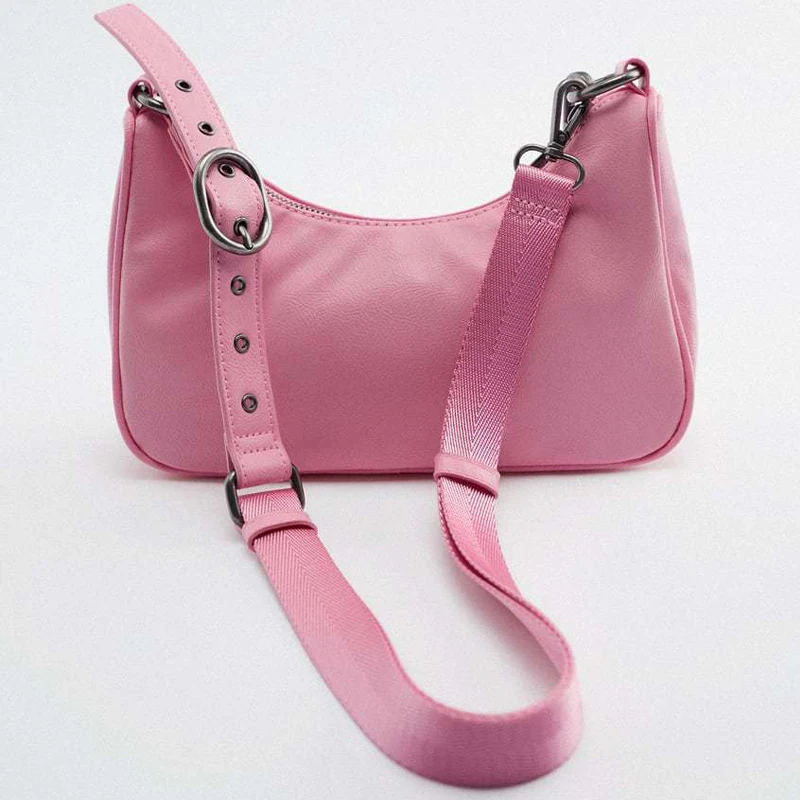 brand rock chain shoulder crossbody bag for women rivet leather underarm bags ladies locomotive style punk handbags purses 2022 free global shipping