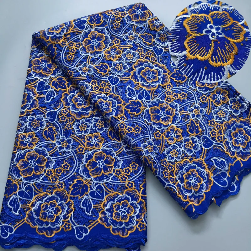 Африканская Кружевная Ткань 2024 Высокое Качество 5 Ярдов С Отверстиями