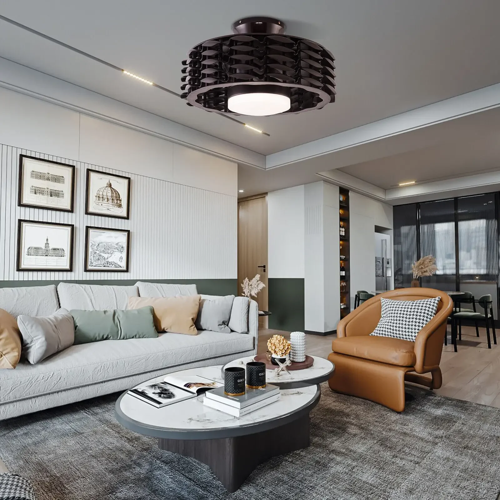 22-дюймовый безлопастной потолочный вентилятор с подсветкой и дистанционным