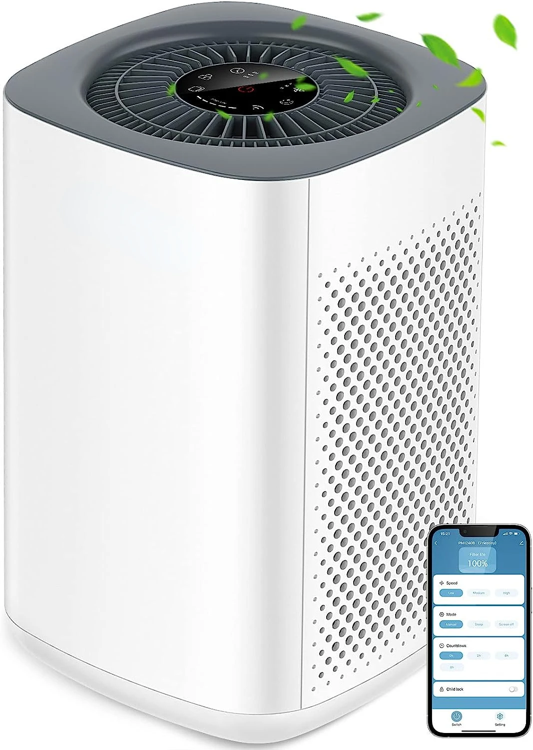 

Purifiers for Home Large Room up to 1000 Ft², Smart WiFi Control, Removes 99.97% of Particles with H13 True HEPA Filter for 3-S