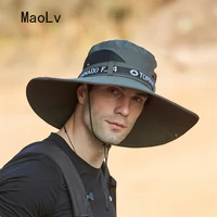 summer dual men wide large brim sun cap handsome outdoor climbing fishing bucket hat sun protection cap uv anti fishing hats