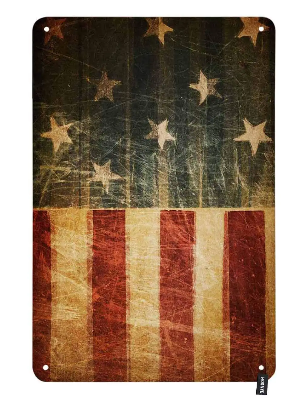 

American Flag Tin Sign Vintage USA Flag Patriotic July 4Th Independence Day Vintage Metal Tin Signs for Men Women Wall