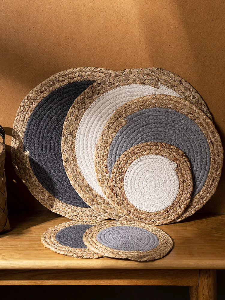 Столовые приборы в японском стиле ретро простые тарелки Коврик Для Сковороды