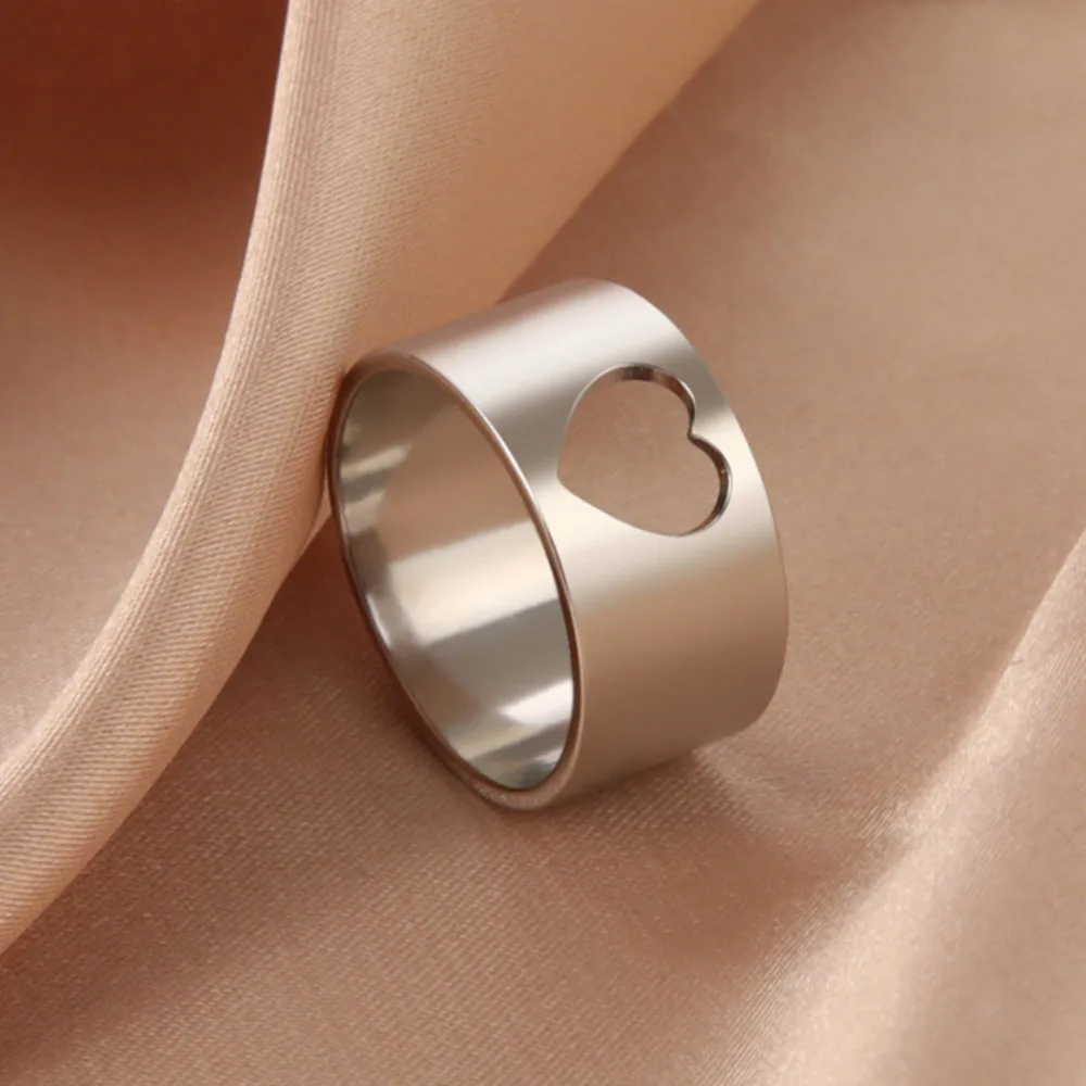 Кольца из нержавеющей стали для женщин и мужчин широкое золотистое серебристое