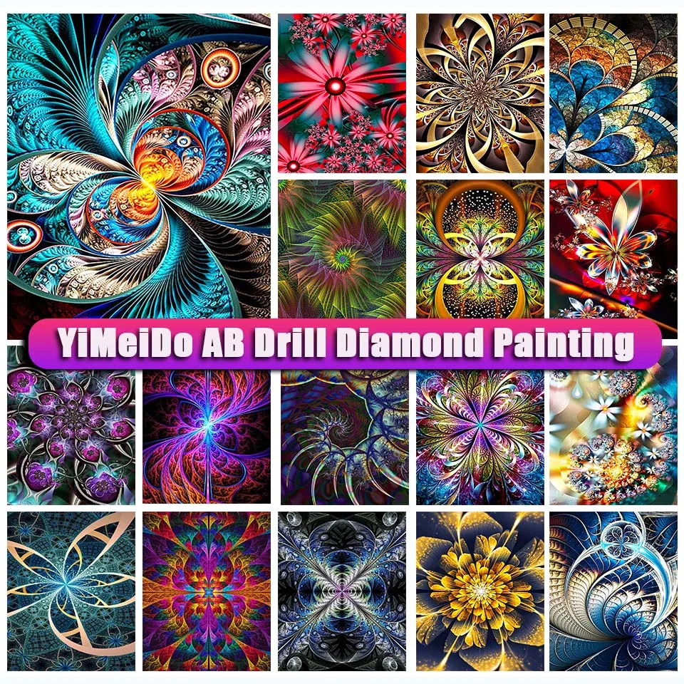 

Сумка на Молнии YiMeido с абстрактной мандалой, абстрактная живопись, на молнии, 5D абстрактная вышивка, строительная мозаика с цветами