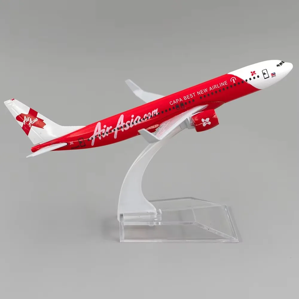 Масштаб 1/400 737 модель самолета из сплава 16 см B737 Air Asia Airlines с подставкой имитация