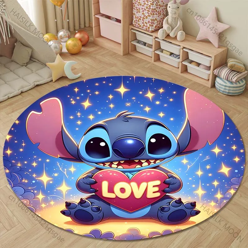 5-размерные круглые коврики с принтом Disney Stitch для спальни напольные детской