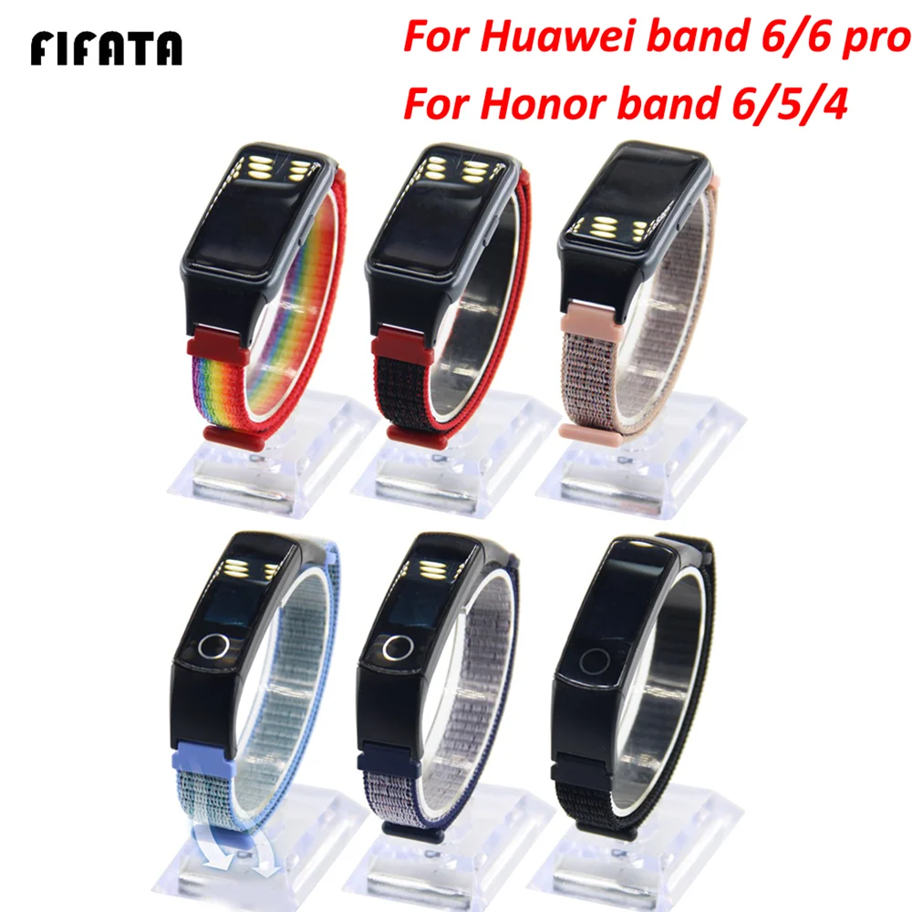 Нейлоновый ремешок для смарт-часов Huawei band 6 плетеный эластичный браслет Honor 5 4 -