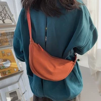 new solid color women nylon crossbody hobos college style all match women shoulder bag female portable soft travel messenger bag