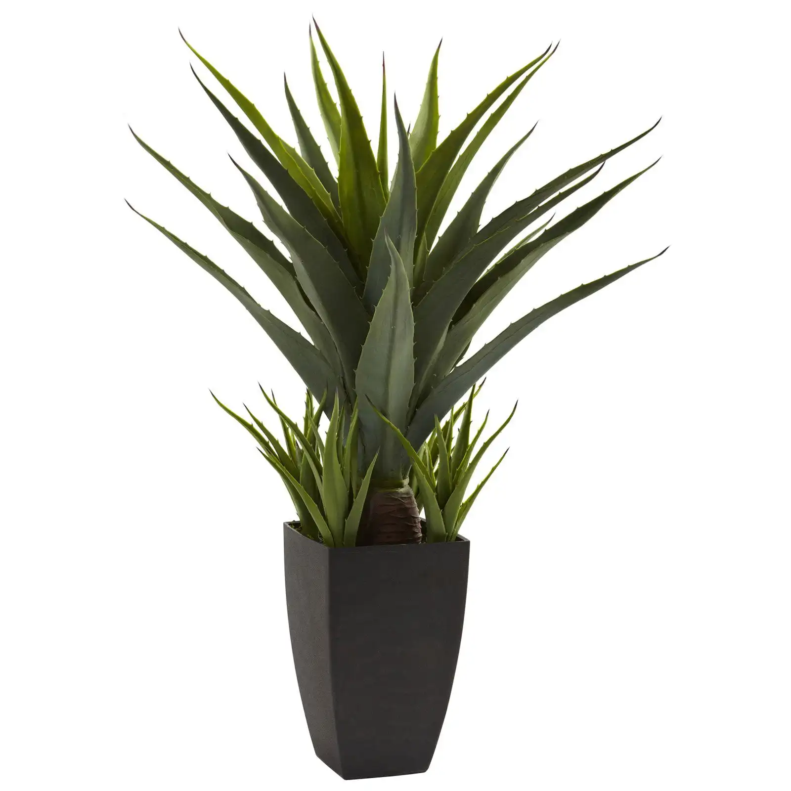

Green Artificial Plant Nearly Natural 30" Plastic Agave with Black Planter