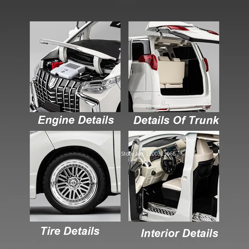 1:18 металлические автомобили Toyota Alphard миниатюрная модель игрушки автоматическая