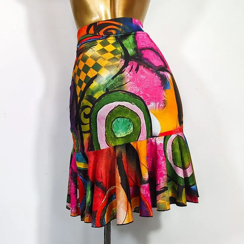 Новая групповая юбка для латиноамериканских танцев танцевальная одежда шорты