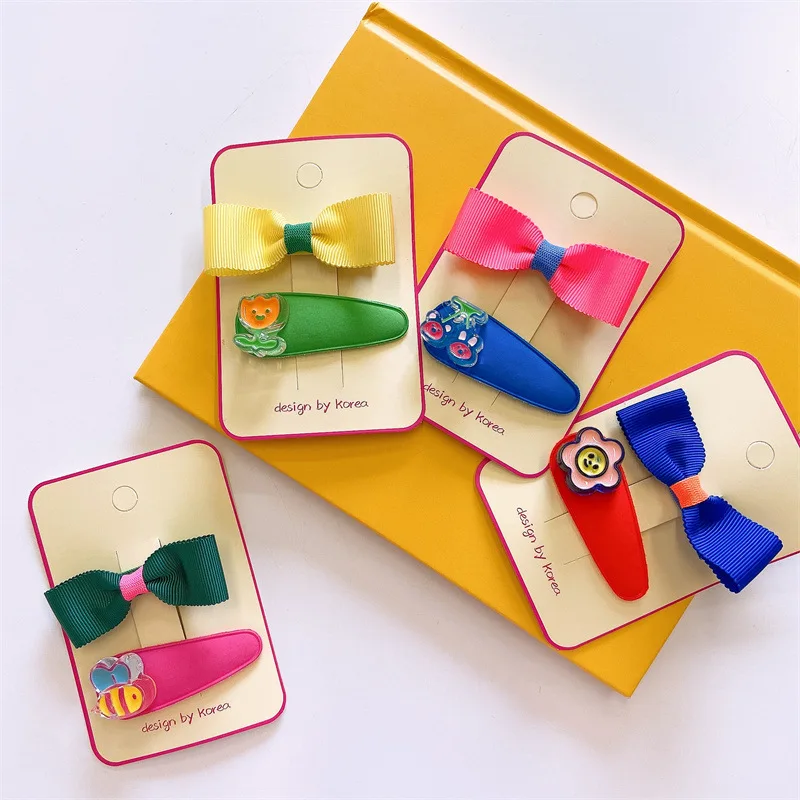 

2 шт./комплект, Детские флуоресцентные заколки для волос