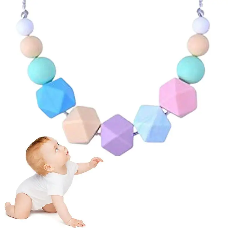 

Ожерелье с силиконовыми бусинами для детей, ожерелье для кормления зубов для детей, ожерелье для мам, силиконовые прорезыватели, игрушки для кормления грудью, ювелирные изделия