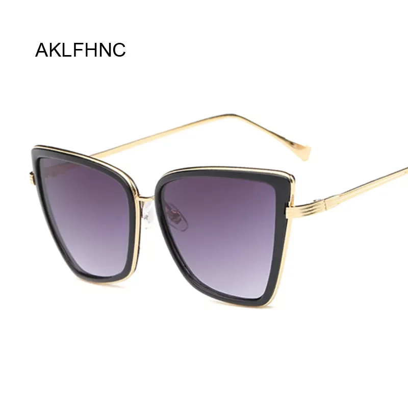 

New in Eye Sunglasses Women Alloy Frame Brand Designer Retro Cat Eye Sun Glasses Female Vintage Oculos De Sol UV400 y2k hair acc