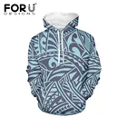 FORUDESIGNS, модная женская толстовка, полинезийский традиционный Племенной Стиль, длинные зимние толстовки для девочек-подростков, Толстовка для отдыха