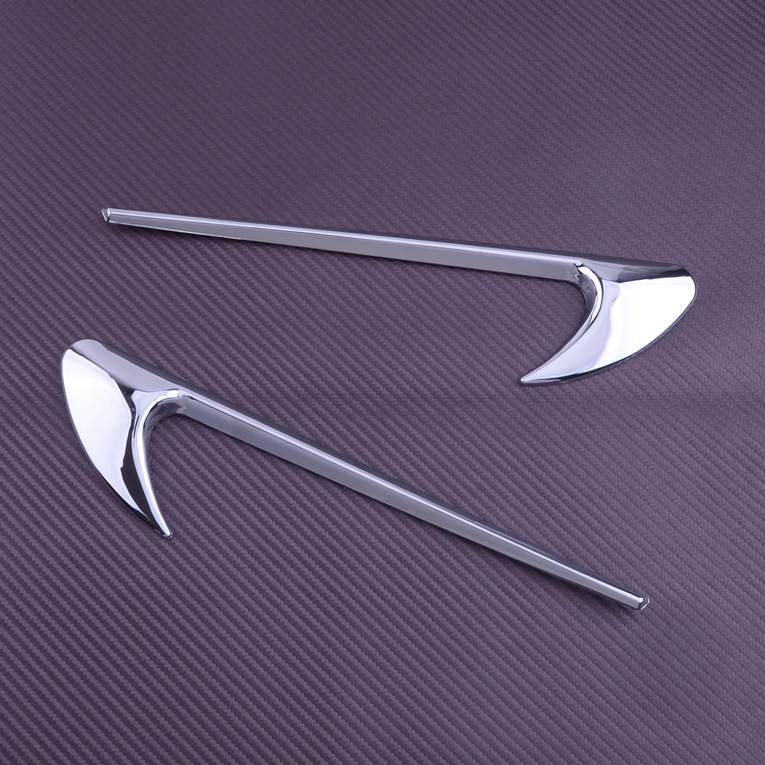 

2pcs Universal Car Exterior Styling Side Wing Fender Grille Stickers Silver Chrome Emblem ABS