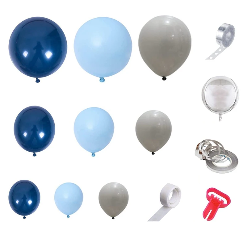 

Синяя гирлянда с воздушными шарами, ярко-синяя лампа для украшения дня рождения, вечеринки в честь будущей матери