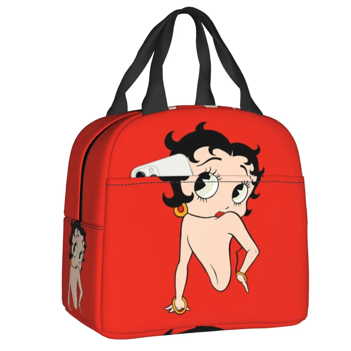 

Red Boop Bettys Insulated Lunch Bag for Women Leakproof Animation Cartoon Thermal Cooler Bento Box Kids School Children
