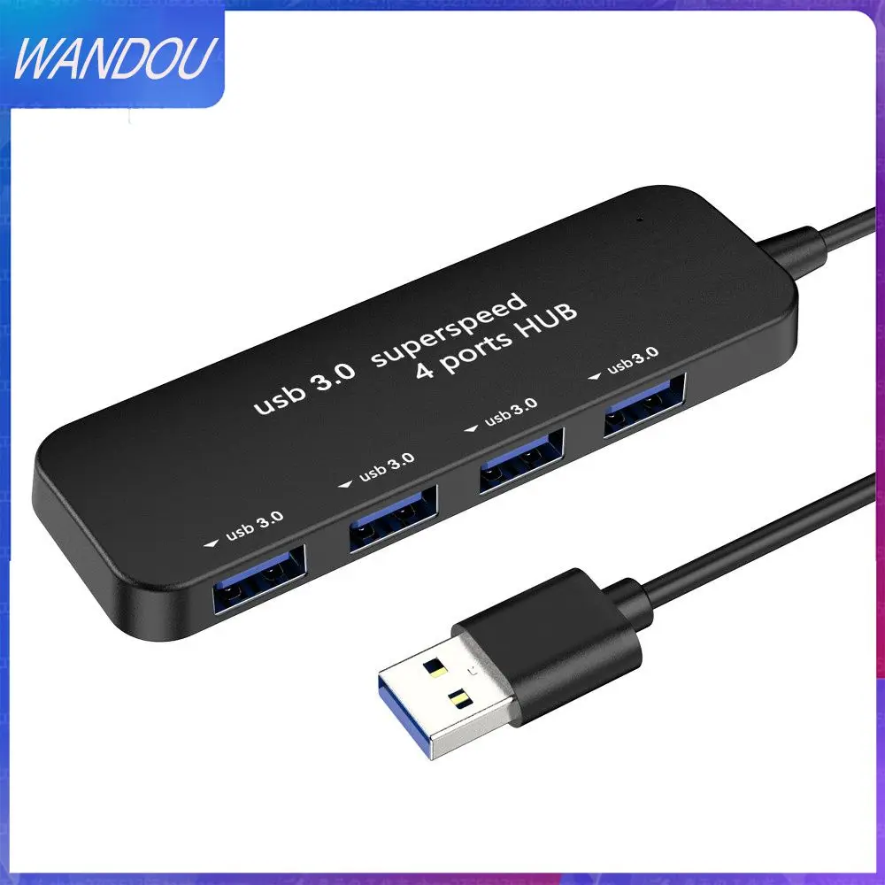 

Five Fold Safety Protection 4-port Usb 3.0 Hub Black 4-port C-type Hub Each Functional Interface Has An Independent Chip Adapter