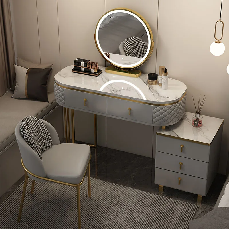

Cabinet Modern Makeup Table Storage White Luxury Nordic Makeup Table Mobile Marble Schminktisch Bedroom Furnitures GPF20XP