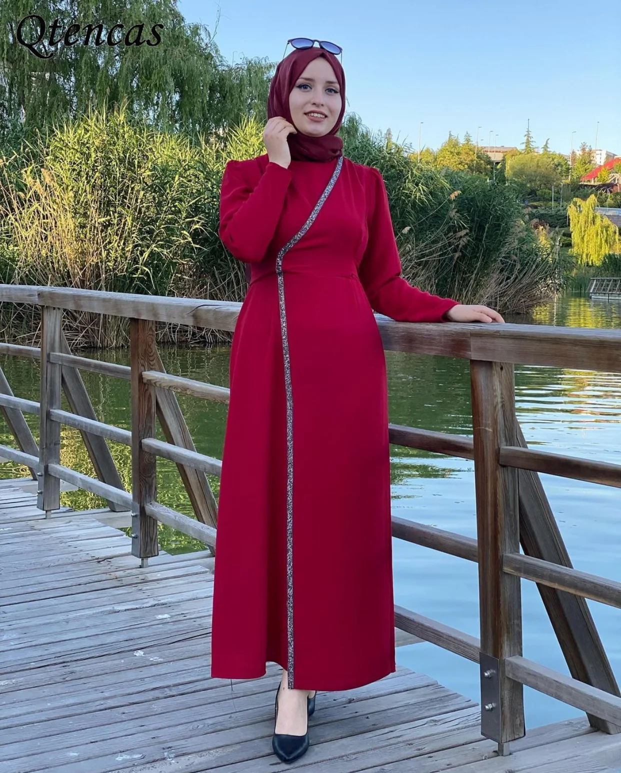 Женское мусульманское платье-хиджаб, длинное Африканское платье, мусульманское платье-хиджаб, Дубай, Турция