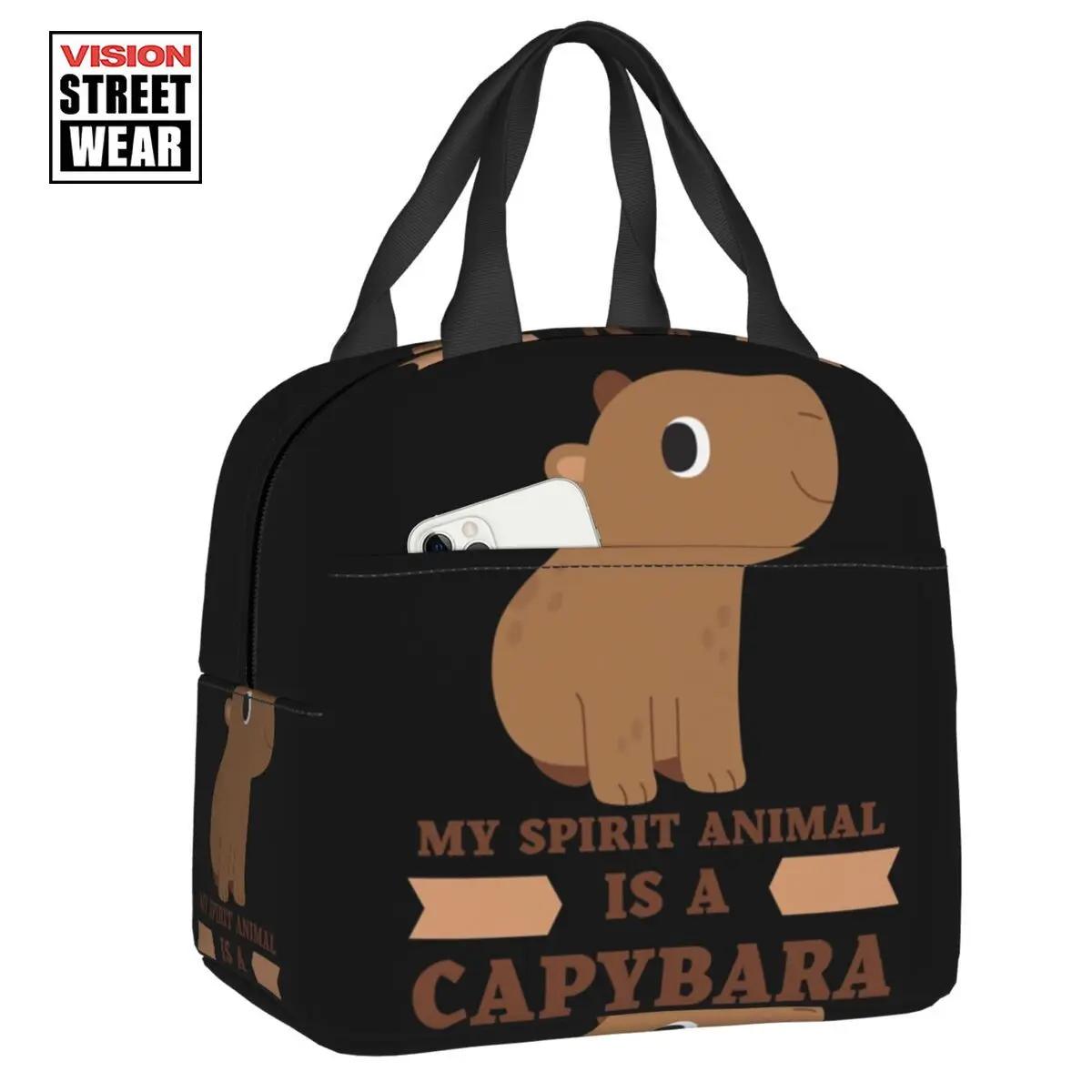 

2023 New My Spirit Animal Is A Capybara Lovers Insulated Lunch Bag Leakproof Thermal Cooler Bento Box Kids School Children