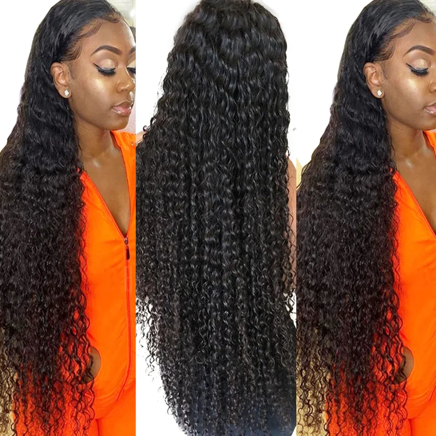 250Density Afro Kinky Curly Wig Brazilian Natural Transparent HD Lace Frontal Wigs Human Hair 30 36Inch Preplucked Glueless