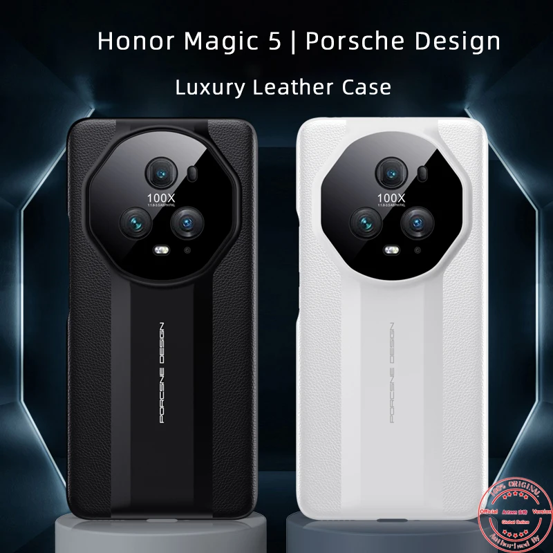 

Anteen Leather Case for Honor Magic 5 Track Pro Series Ultra Thin Lens All-inclusive Cover Hard PU Shockproof Shell Funda