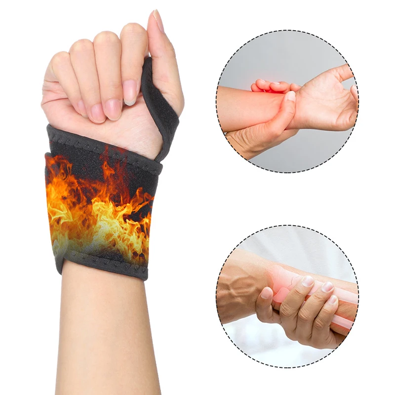 

1Pc Sports Protection Wrist Brace Tourmaline Self-Heating Belt Far Infrared Magnetic Therapy Pads Braces Pain Relief