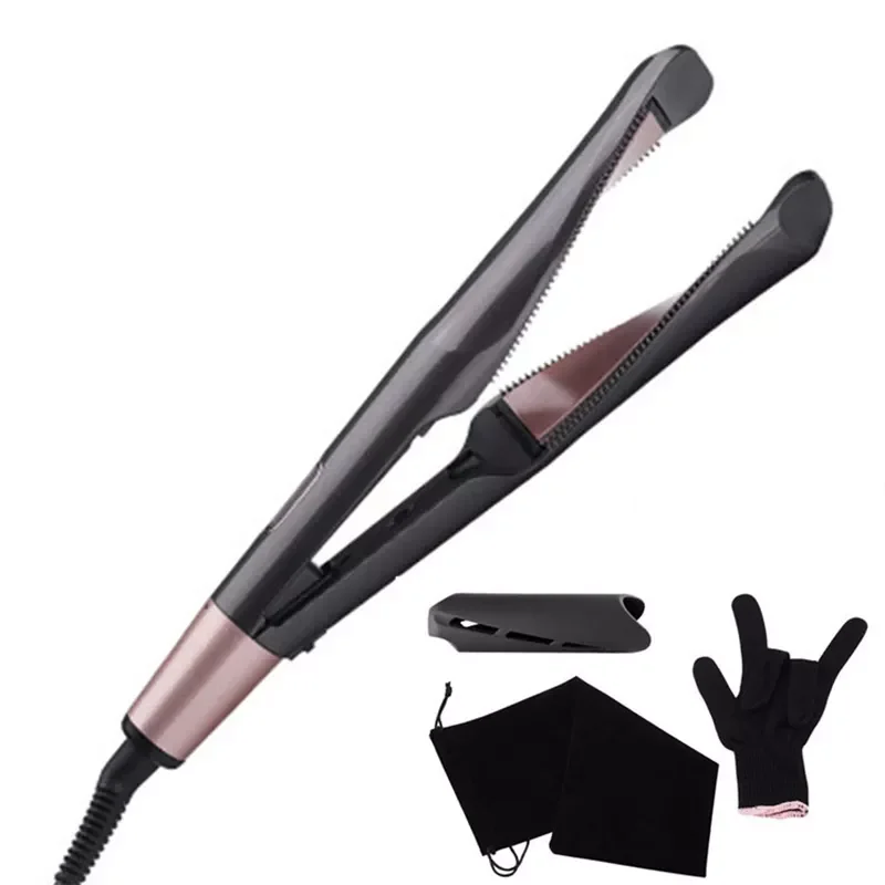 

2 in 1 Hair Curler Hair Straightener Twist Straightening Flat Iron With LCD Digital Display Tourmaline Ceramic Hair Curling Iron