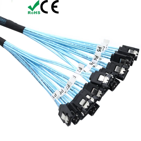 Sata SAS кабель 1 м/0,5 м 6/8 портов