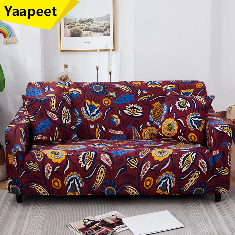 

Spandex Stretch Sofa Cover Floral Pattern Sectional Couch Cover All-inclusive Couch Cover Furniture Slipcover copridivano 1pc