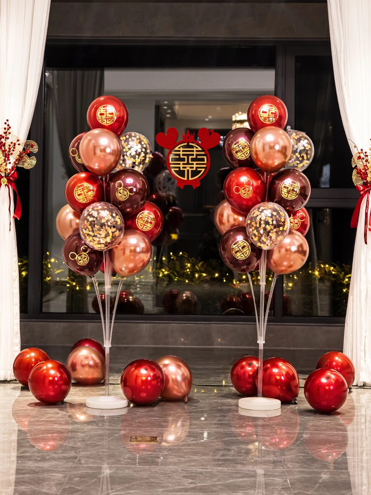 

Wedding room layout set engagement wedding balloon column decoration wedding new house woman bedroom floating road guide bracket