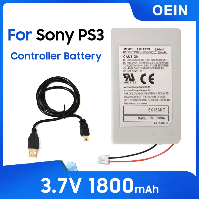 

1PCS Lithium Li-Ion Battery Pack For Sony PS3 PlayStation3 Wireless Controller PS3 Gamepad 3.7V 1800mAh Rechargeable Battery