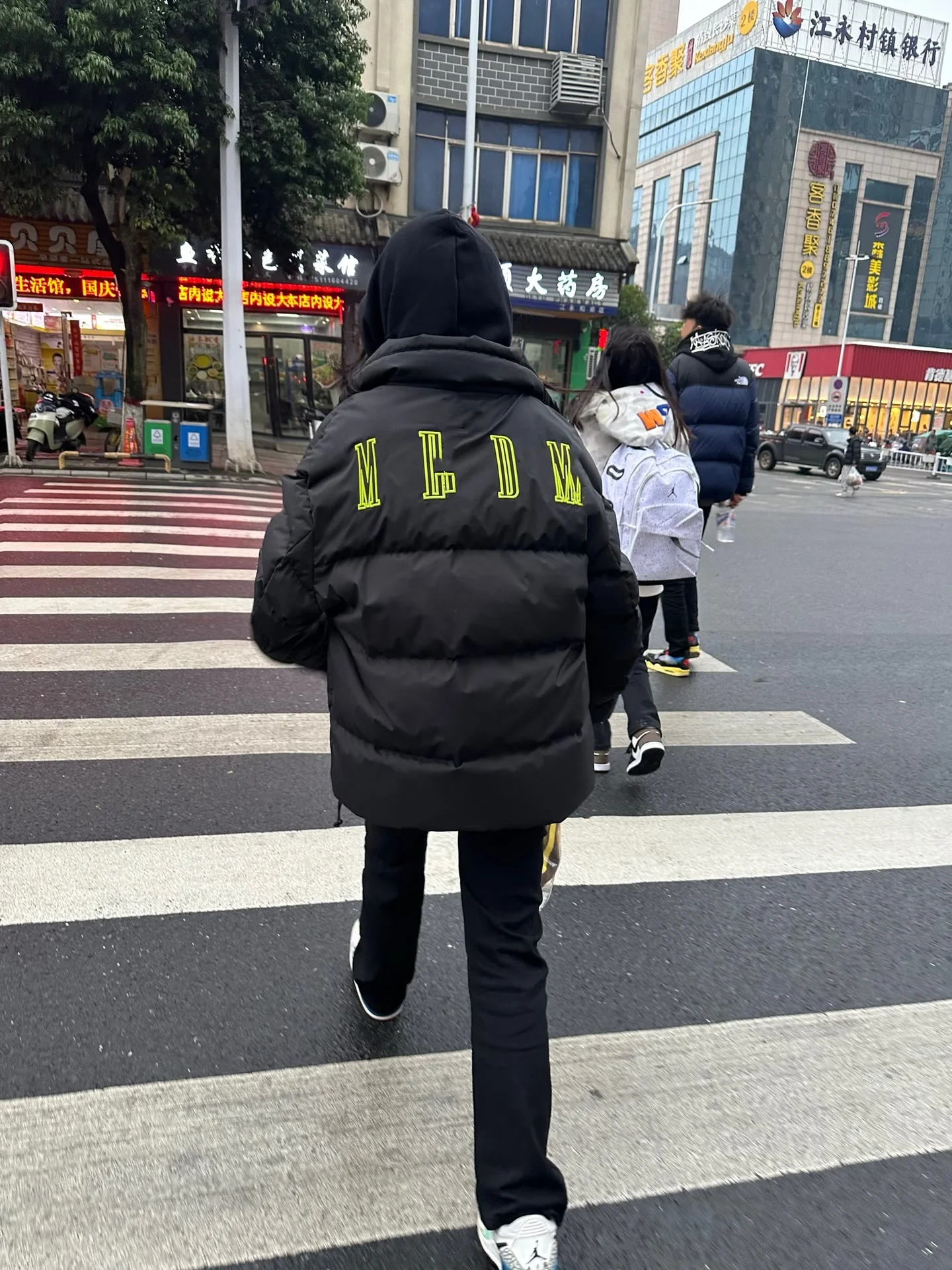 Black Stand Collar down Jacket Cotton-padded Clothes Women 2024 Winter New American Fashion Brand High Sense Warm Cotto...